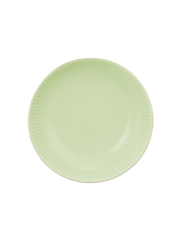 Amina Suppenteller rund 21 cm seladon/Goldrand