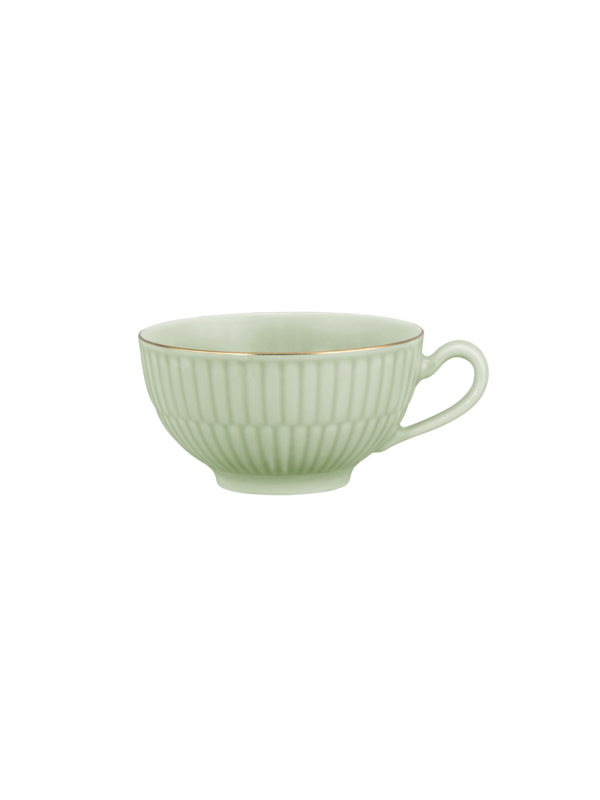 Amina Teetasse 0,14 l seladon/Goldrand