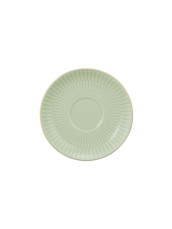 Amina Kombi-Untertasse klein 12 cm seladon/Goldrand