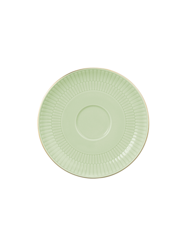 Amina Kombi-Untertasse groß 16 cm seladon/Goldrand