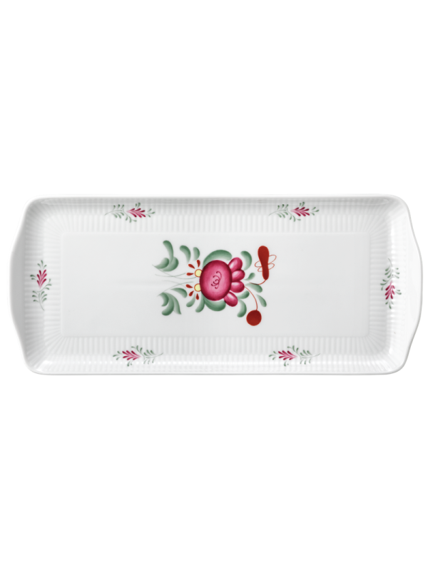 Amina Kuchenplatte eckig 35x15,5 cm Ostfriesenrose