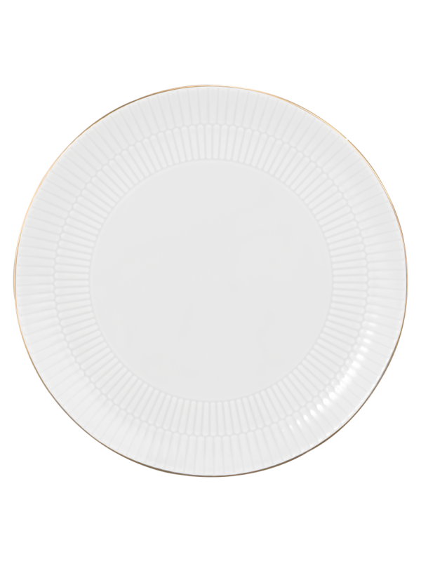 Amina Speiseteller rund 27,5 cm weiß/Goldrand