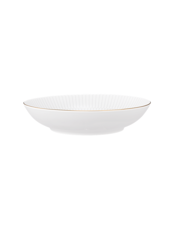 Amina Suppenteller rund 21 cm weiß/Goldrand