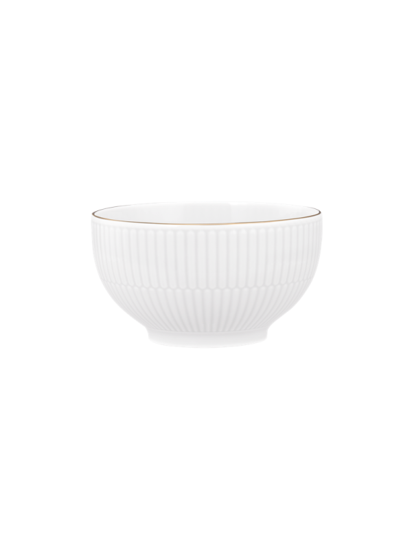 Amina Café au lait Schale 13 cm/0,50 l weiß/Goldrand