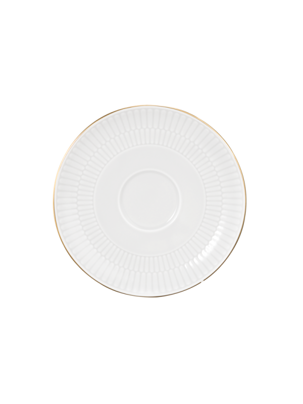 Amina Kombi-Untertasse groß 16 cm weiß/Goldrand