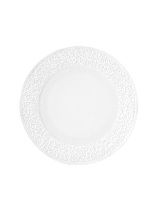 Nori-Home Frühstücksteller rund 21cm Relief schmal weiß