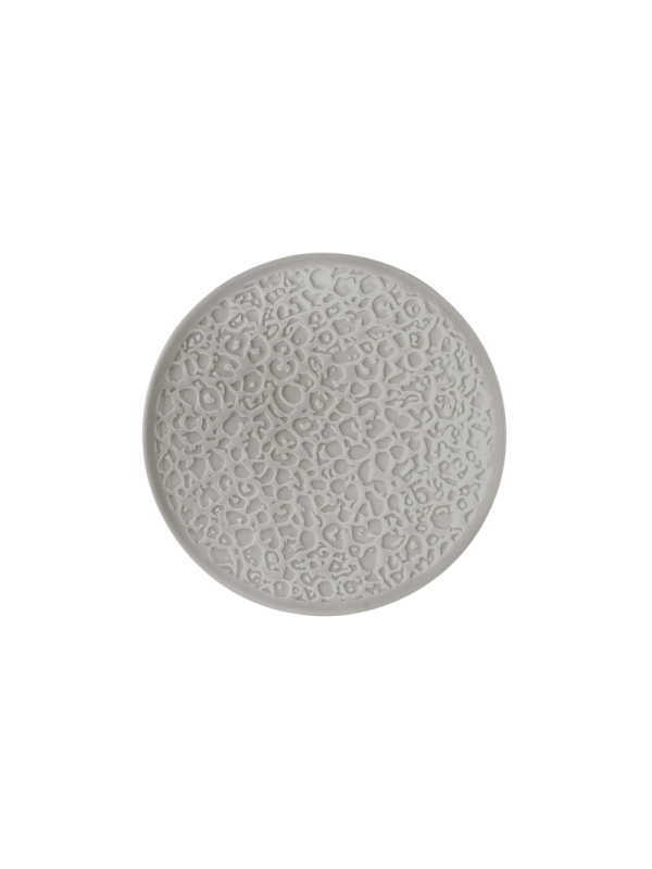 Nori-Home Brotteller rund 16,5 cm Vollrelief Silbergrau AUSLAUF
