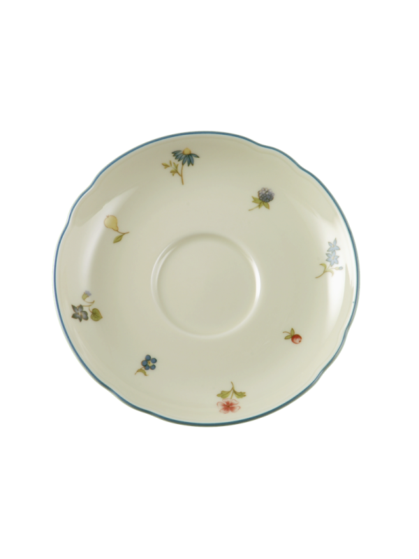 Marie-Luise Untertasse zur Teetasse 13 cm Streublume blauer Rand