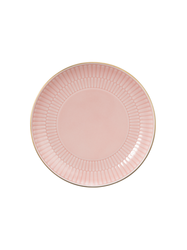 Amina Brotteller rund 16 cm rosé/Goldrand