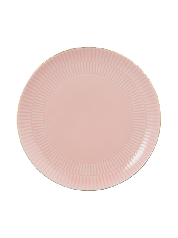 Amina Frühstücksteller rund 22,5 cm rosé/Goldrand