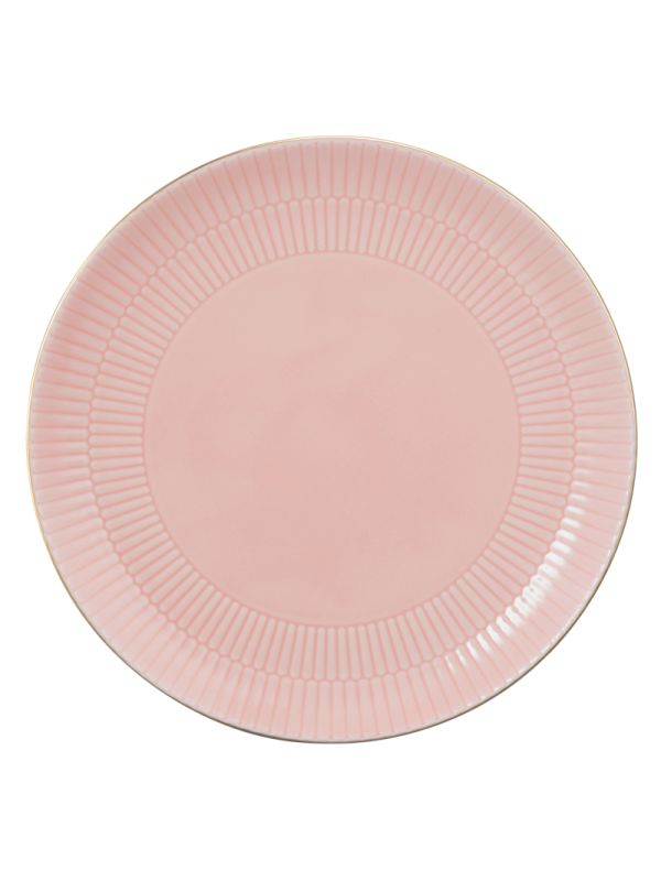 Amina Speiseteller rund 27,5 cm rosé/Goldrand