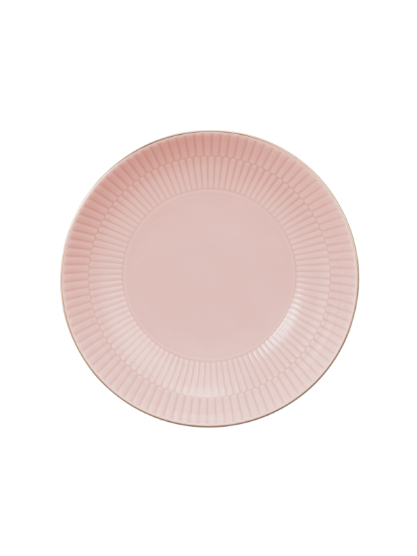 Amina Suppenteller rund 21 cm rosé/Goldrand