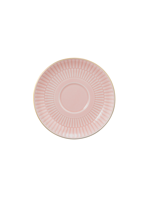 Amina Kombi-Untertasse klein 12 cm rosé/Goldrand
