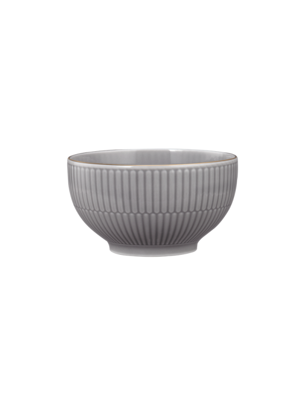 Amina Café au lait Schale 13 cm/0,50 l silbergrau/Goldrand