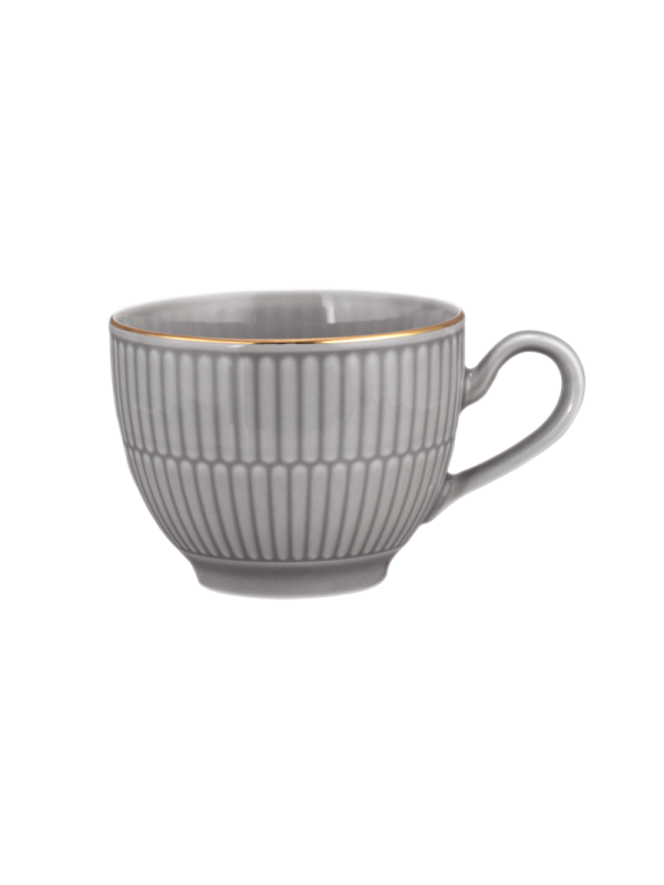 Amina Kaffeetasse 0,25 l silbergrau/Goldrand