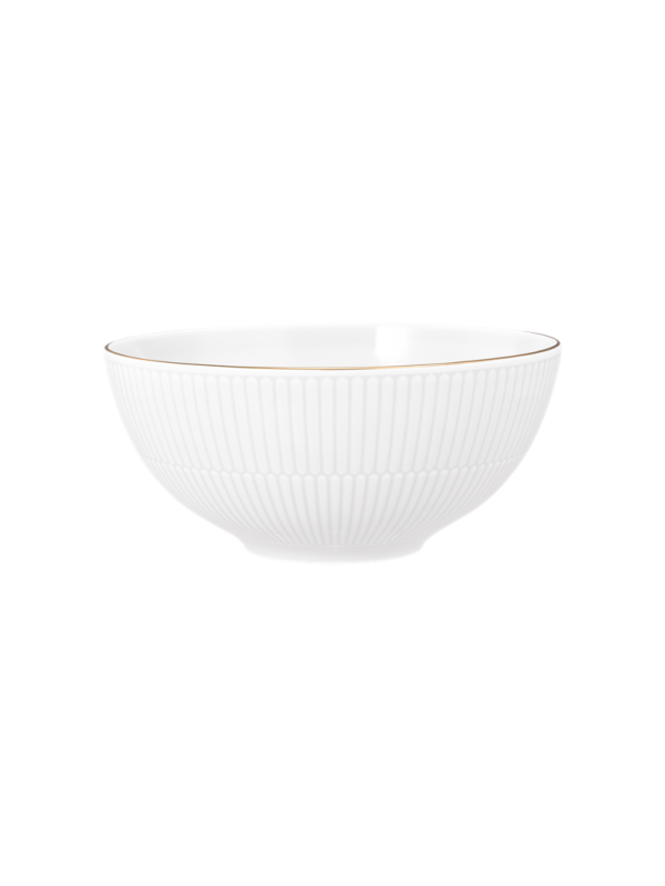 Amina Schüssel rund 21,5 cm weiß/Goldrand