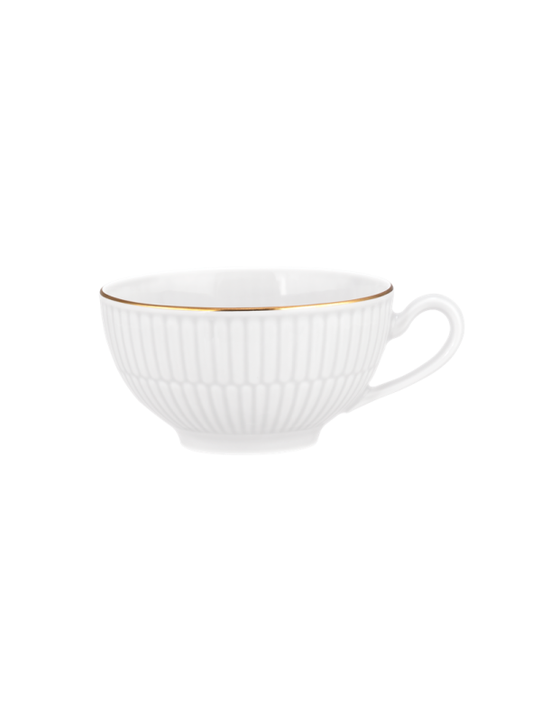 Amina Teetasse 0,22 l weiß/Goldrand