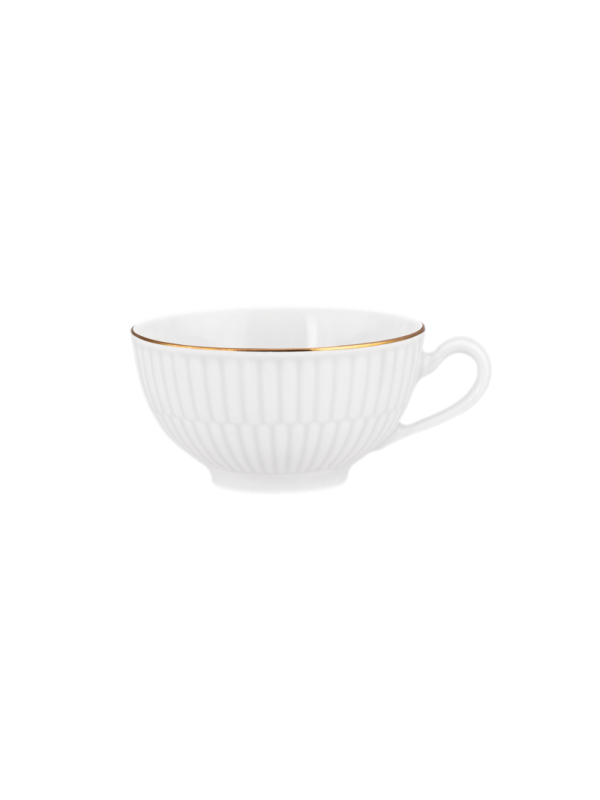 Amina Teetasse 0,14 l weiß/Goldrand