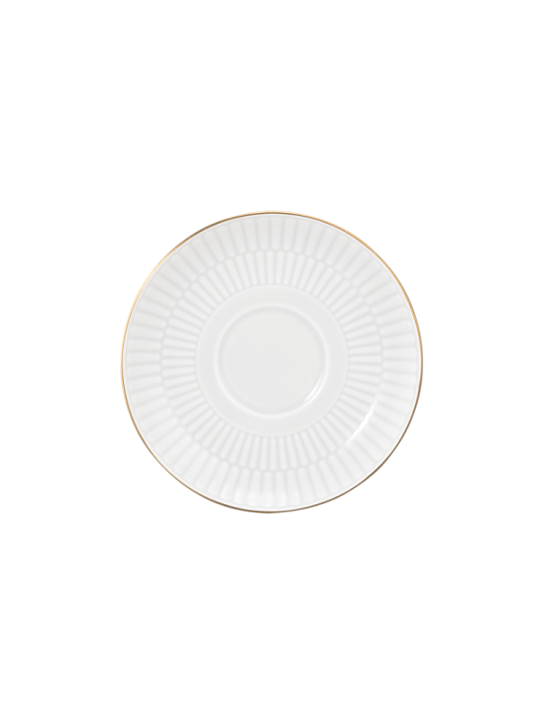 Amina Kombi-Untertasse klein 12 cm weiß/Goldrand