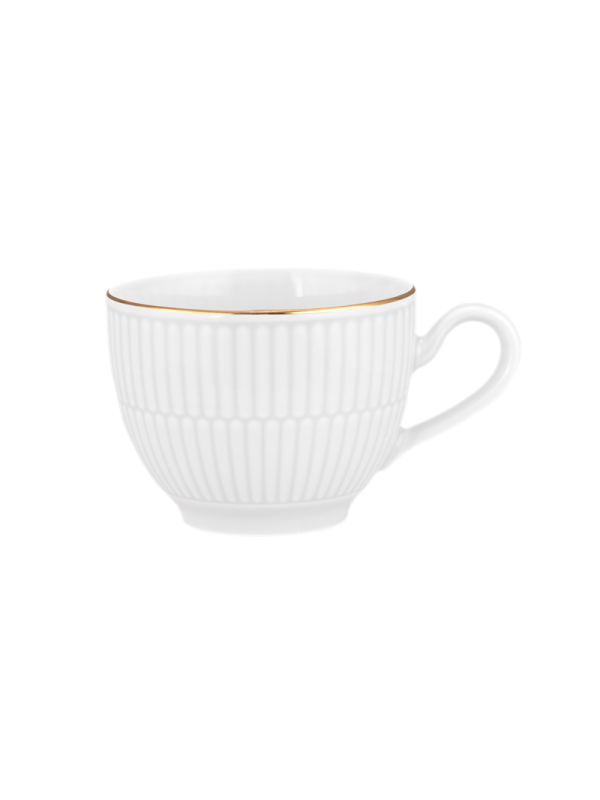 Amina Kaffeetasse 0,25 l weiß/Goldrand