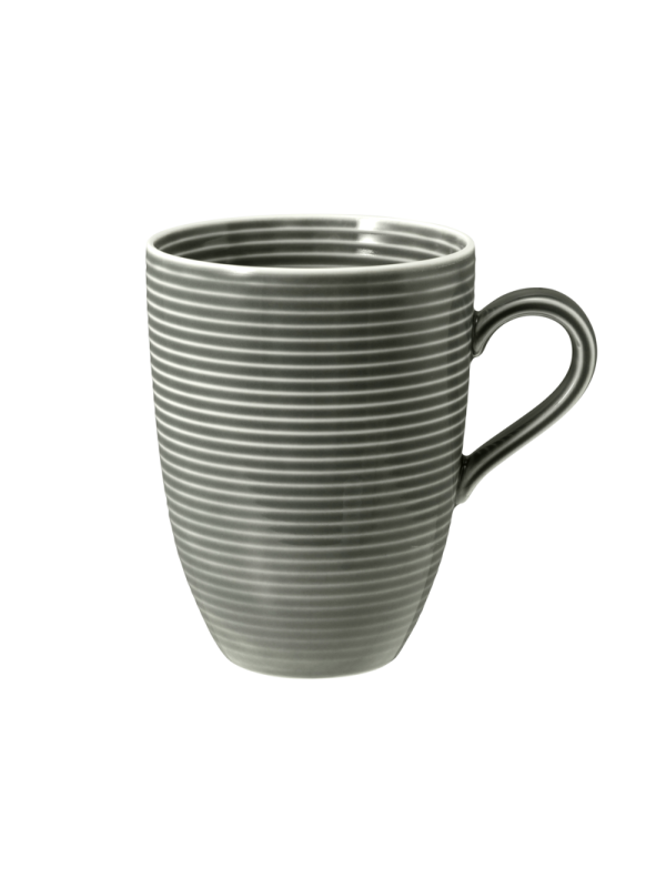 Beat Becher mit Henkel 0,35 l mit Relief Color Glaze Perlgrau