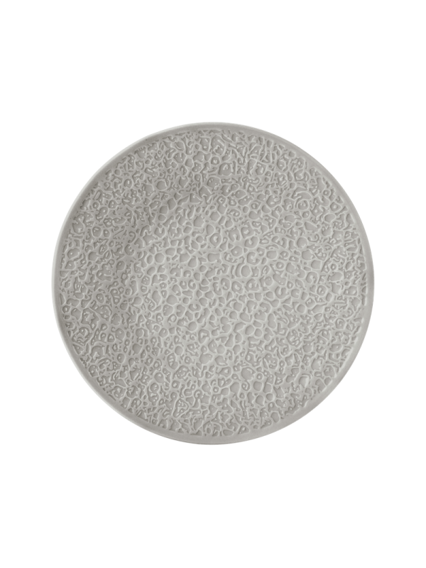 Nori-Home Frühstücksteller rund 21 cm Vollrelief Silbergrau AUSLAUF