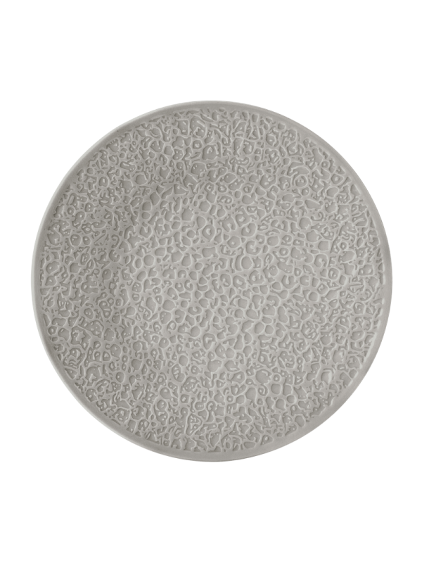 Nori-Home Speiseteller rund 28 cm Vollrelief Silbergrau AUSLAUF
