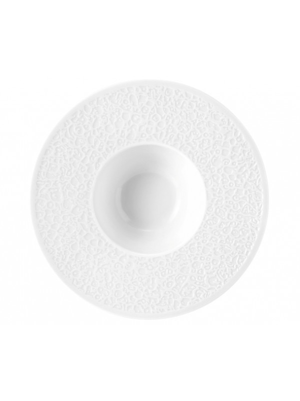 Nori-Home Pastateller tief 26,5 cm Relief breit weiß