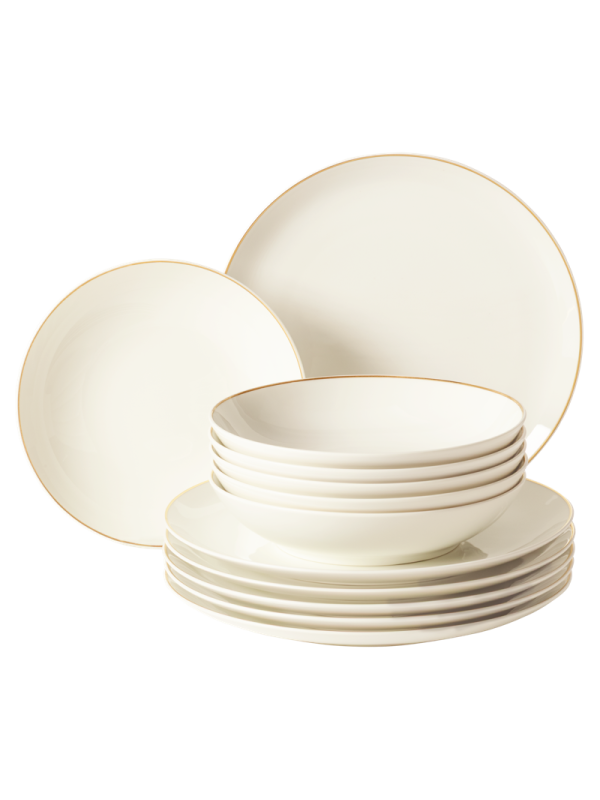 Savona Tafelservice 12-teilig  Goldlinie